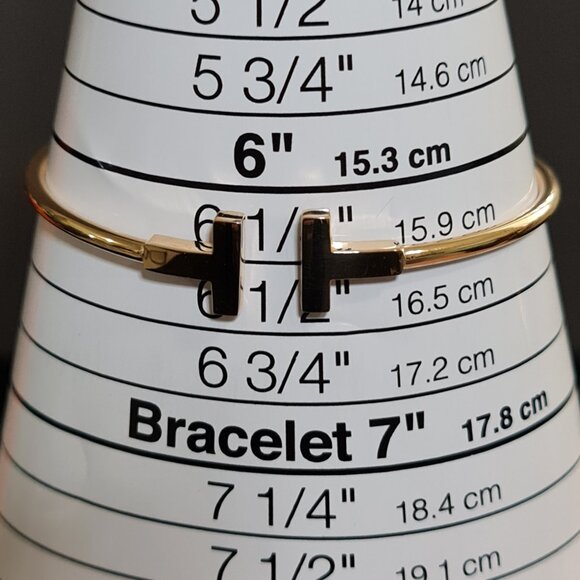 T bangle side slide bangle gold 18k - Picture 6 of 8